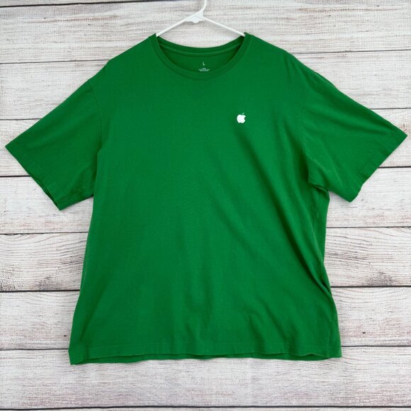 Apple Employee Log Short Sleeve T-Shirt Adult‎ Size Large Green - Picture 1 of 10